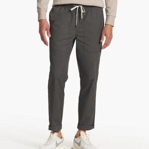 Vuori Men's Ripstop Climber Pants Gray‎ Cotton Blend Drawstring Relaxed Fit